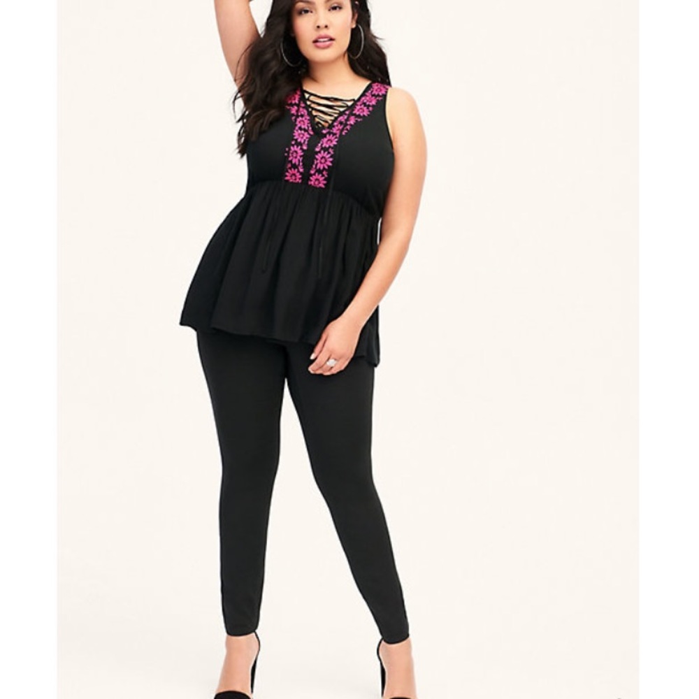 Embroidered Challis Tank